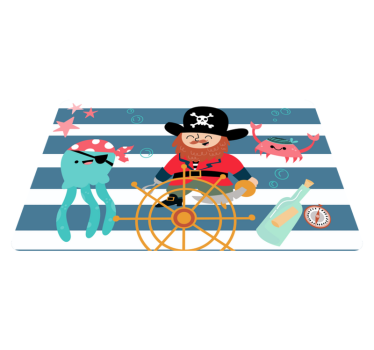 Tappeto vinile per bambini avventura dei pirati - TenStickers