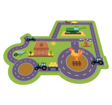 Tappeto vinile strade circuito di gioco in fattoria - TenStickers