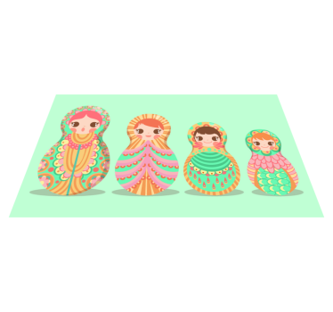 Tappeto vinile per bambini modelli di matrioska - TenStickers