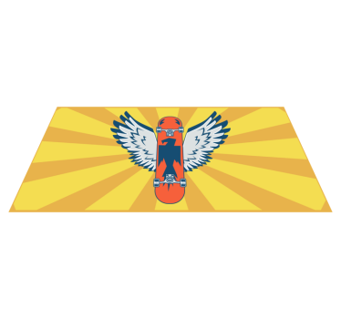 Tappeto vinile per bambini decorazione con ali da skateboard - TenStickers