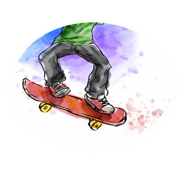 Tappeto vinile per bambini illustrazione dello skateboard - TenStickers