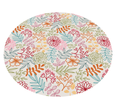 Tappeto vinile fiori tavolozza pastello floreale - TenStickers