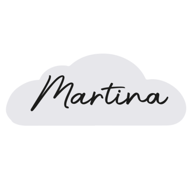 Tappeto vinile per bambini nuvola grigia con nome - TenStickers