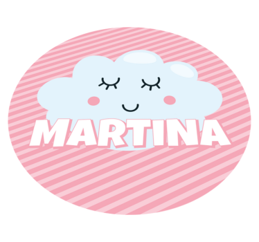 Tappeto vinile per bambini nuvola carina con nome - TenStickers