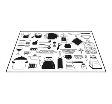 Tappeto pvc cucina collezione di icone culinarie - TenStickers