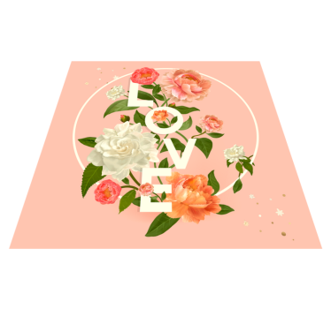 Tappeto vinile per ragazzi disegno di fiori d'amore - TenStickers