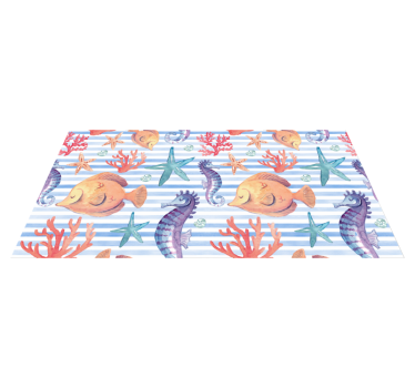 Tappeto vinile per bambini vita marina oceanica - TenStickers