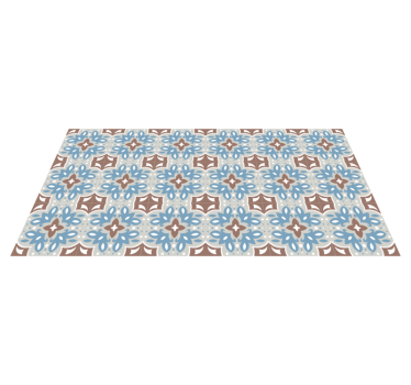 Tappeto pvc cucina motivo floreale blu - TenStickers