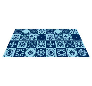 Tappeto vinile piastrelle mosaico blu - TenStickers