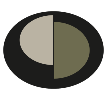 Tappeto vinile minimalista ovale bicolore - TenStickers