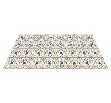 Tappeto pvc cucina geometria floreale - TenStickers