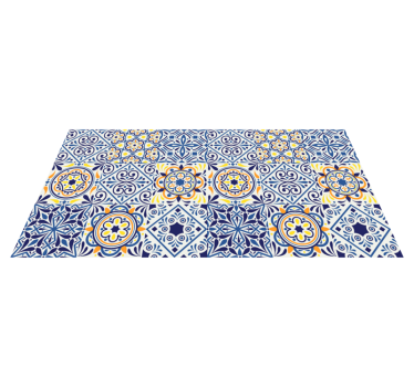 Tappeto pvc cucina disposizione vibrante delle piastrelle - TenStickers