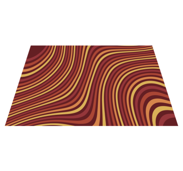 Tappeto vinile vintage flusso di colore retrò ondulato - TenStickers
