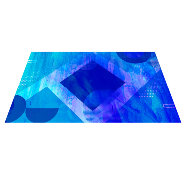 Tappeto vinile minimalista motivi geometrici blu - TenStickers