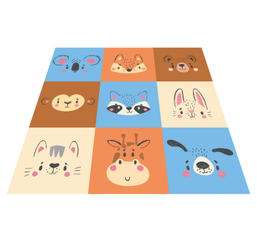 Tappeto vinile per bambini piastrelle di cuccioli di animali - TenStickers