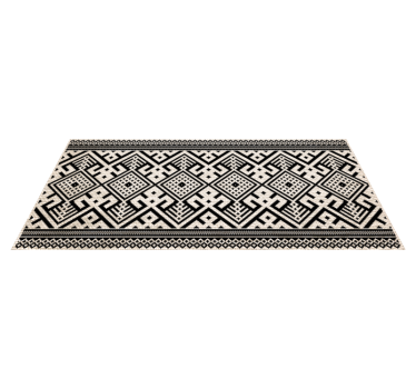Tappeto vinile geometrico struttura geometrica bianco e nero - TenStickers
