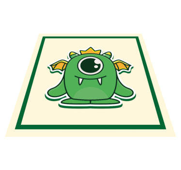 Tappeto vinile per bambini mostro verde bambino - TenStickers