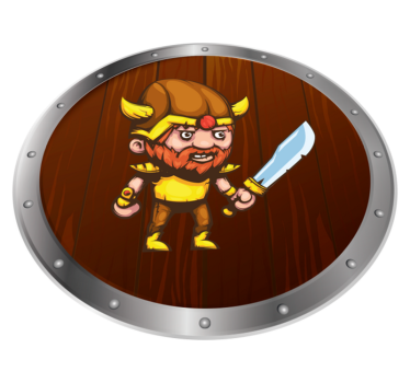Tappeto vinile per bambini guerriero vichingo su marrone - TenStickers