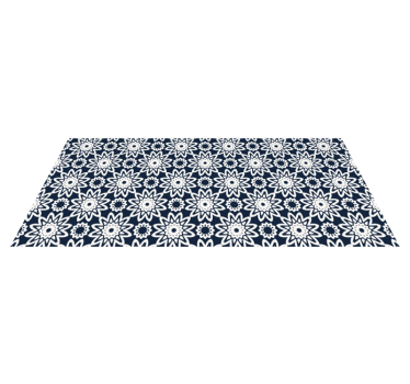 Tappeto pvc cucina disegno floreale blu navy - TenStickers