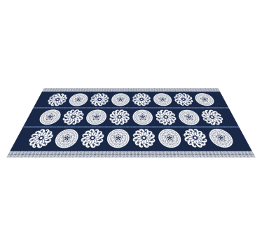 Tappeto vinile Mandala motivi blu navy - TenStickers