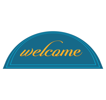 Zerbino pvc design blu di benvenuto - TenStickers