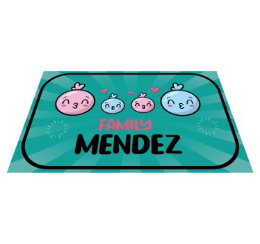 Zerbino pvc palloncini d'acqua con il cognome - TenStickers