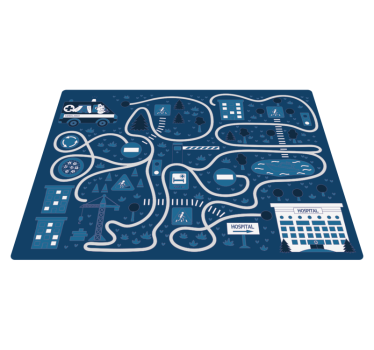 Tappeto vinile strade mappa della città blu - TenStickers