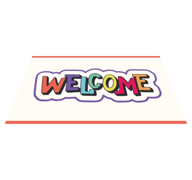 Zerbino pvc cartello di benvenuto colorato - TenStickers