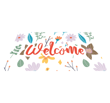 Zerbino pvc design floreale di benvenuto - TenStickers