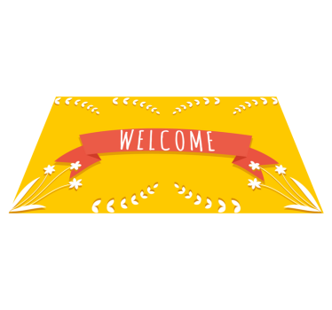 Zerbino pvc saluto di benvenuto giallo - TenStickers