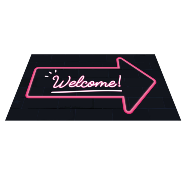 Zerbino pvc benvenuta freccia rosa - TenStickers