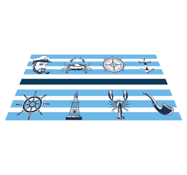 Tappeto vinile bagno temi nautici costieri - TenStickers