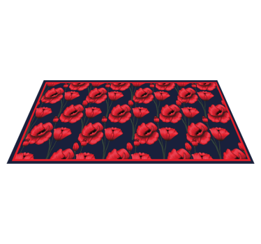 Tappeto vinile fiori disposizione di papaveri rossi - TenStickers