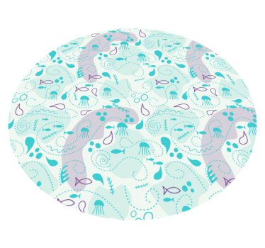 Tappeto vinile bagno modelli di onde oceaniche - TenStickers
