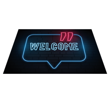 Zerbino pvc insegna al neon blu - TenStickers