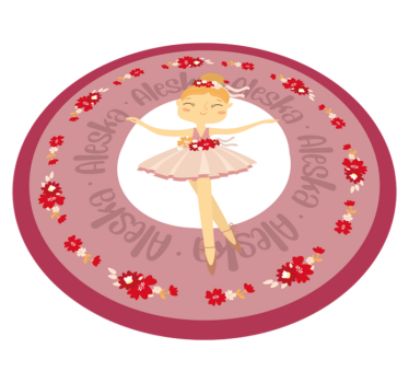Tappeto vinile per bambini danza classica con nome - TenStickers