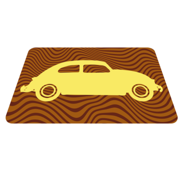 Tappeto vinile strade sagoma di auto d'epoca - TenStickers