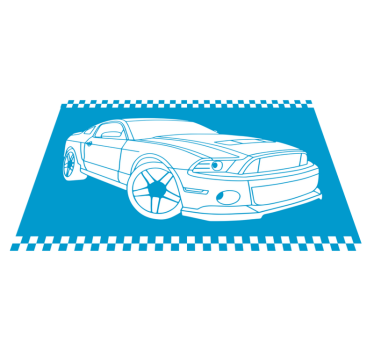 Tappeto vinile strade schema di auto da corsa - TenStickers