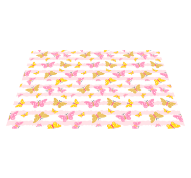 Tappeto vinile per bambini farfalle rosa e gialle - TenStickers