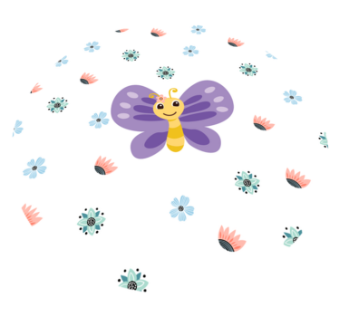 Tappeto vinile per bambini disegno a farfalla viola - TenStickers