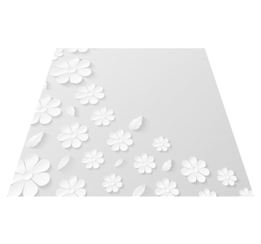 Tappeto vinile fiori motivo floreale bianco - TenStickers