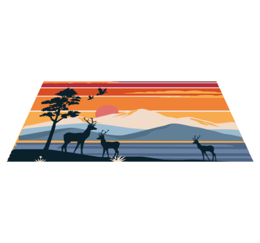 Tappeto vinile natura scena selvaggia al tramonto - TenStickers