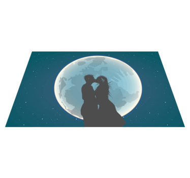 Tappeto vinile camera da letto bacio al chiaro di luna - TenStickers