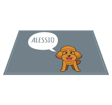 Tappeto vinile con nome cucciolo di barboncino felice - TenStickers