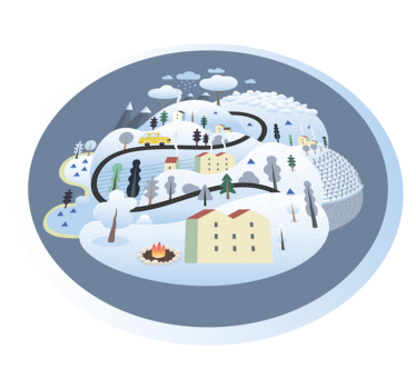 Tappeto vinile strade viaggio paesaggistico stravagante - TenStickers