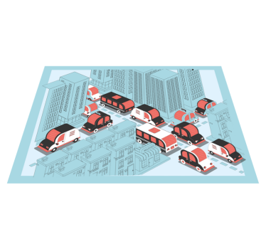 Tappeto vinile strade scena del traffico cittadino - TenStickers