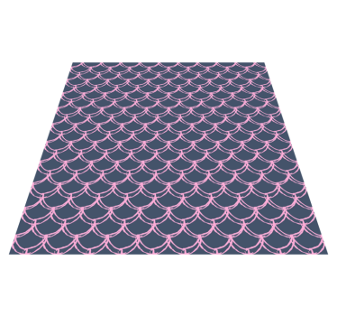 Tappeto vinile bagno linee scallop rosa - TenStickers