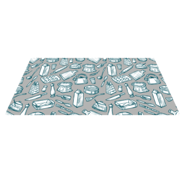 Tappeto pvc cucina motivo utensili da cucina - TenStickers