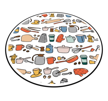Tappeto pvc cucina collezione di utensili culinari - TenStickers