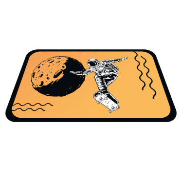 Tappeto vinile per bambini astronauta sullo skateboard - TenStickers